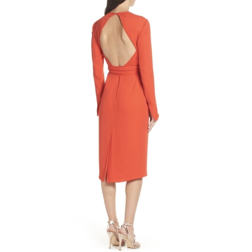 NWT Fame and Partners | The Peridot Open Back Dress Size 12 Orange Nordstrom